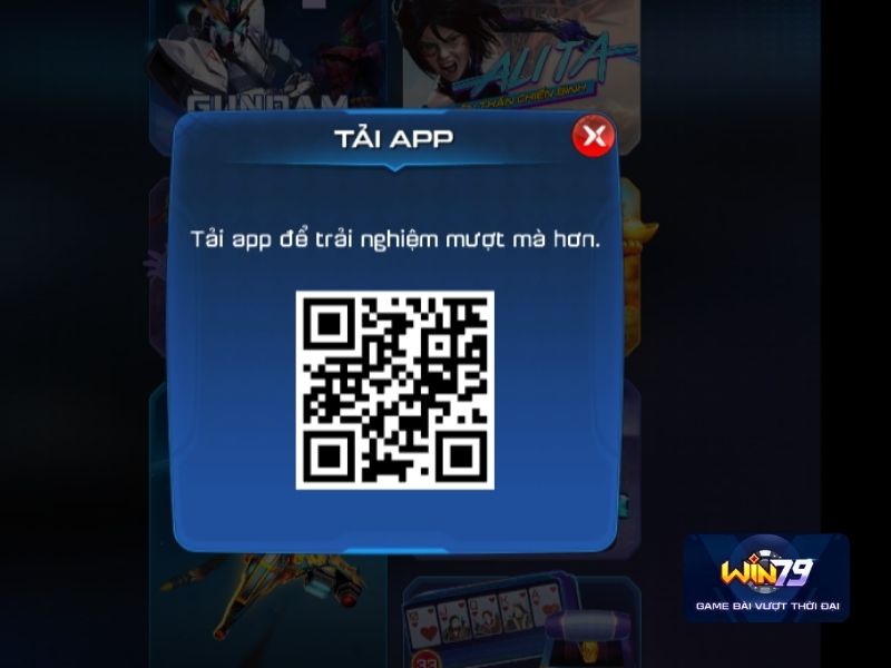 Quét mã để tải app Win79